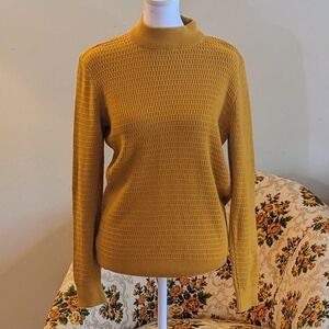 Palm Pier Mustard Yellow Textured Sweater
